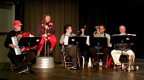 The DeLuxe Vaudeville Orchestra plays at the Late Night Cabaret.