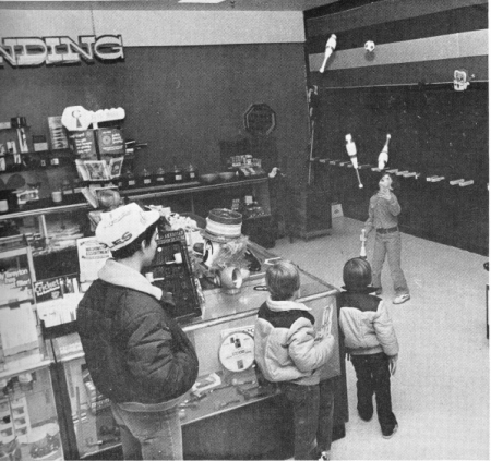 Customer's in Nick's pipe shop are often startled to see Anthony practicing in back.