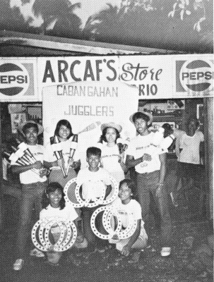 The Cabangahan Jugglers posed in front of