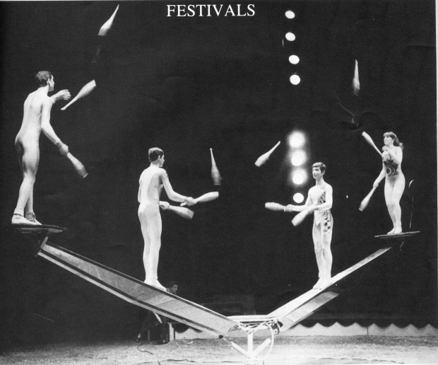 (l-r) Stephane Gruss, Eddy Reichenbach, Patrick Gruss and Gipsy Gruss in The Circus of Tomorrow 