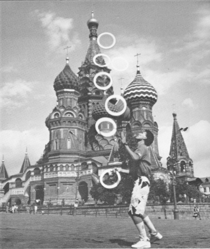 Albert Lucas in front of St. Basil's church.