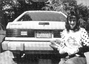 Kathy Doutt with personalized plates.