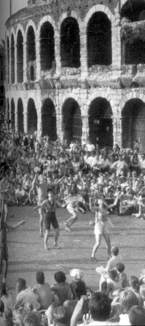 Diabolo tossers take center stage at the Verona Games.  (Karin Hertzer photo)