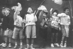 Local children in a juggling class in Currie Gym.