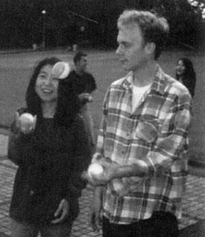  Two of author Tim Murphey's students juggling.