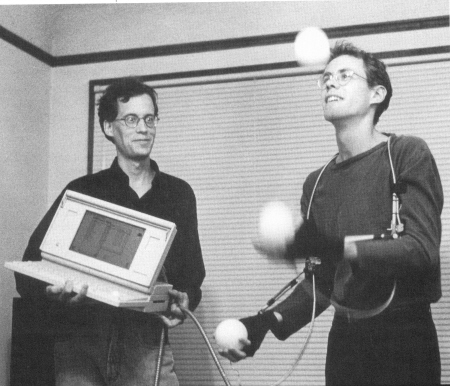 Collaborator Bret Battey and James Jay created the Juggling Jukebox. (Photo by Lincoln McNey)