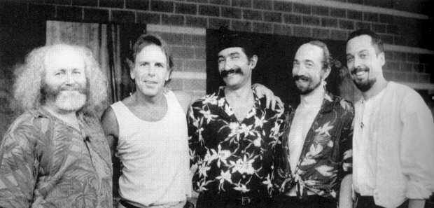 Karamazovs with legendary Grateful Dead member Bob Weir (l-r) Sam Williams, Weir, Paul Magid, Howard J. Patterson, and Michael Preston (Bill Giduz photo)