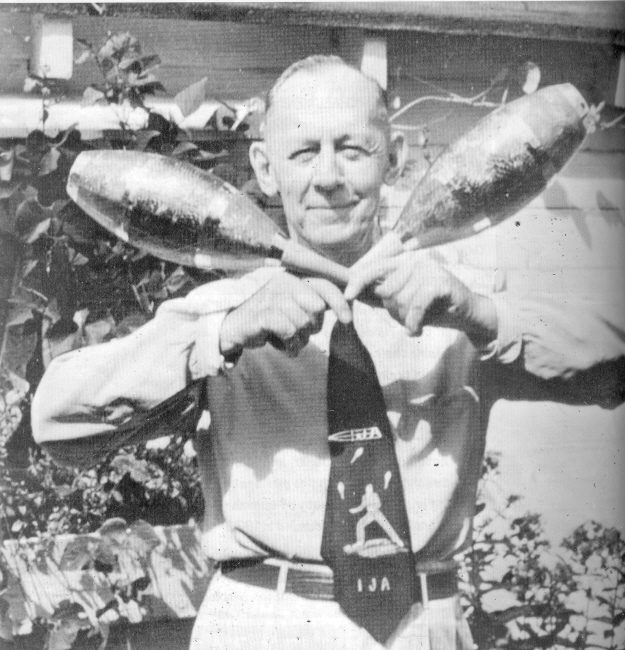 Founder and propmaker Harry Lind, pictured here in his IJA tie, was excited to hear of a young juggler named Francis Brunn