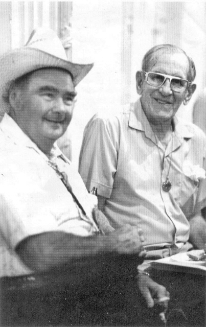 Art sits with his old friend Bobby May at the IJA's 1981 festival in Cleveland (Roger Dollarhide photo)