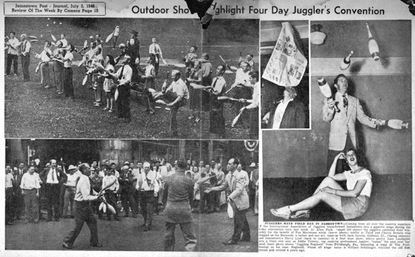 Newspaper pictures of jugglers