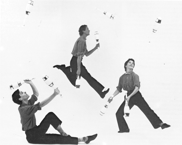 Jugglers with dancin' feet - (l-r) Airjazz members Peter Davison, Jon Held, Kezia Tenenbaum. 