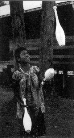A star juggler in the Pandanus Nut Juggling Club