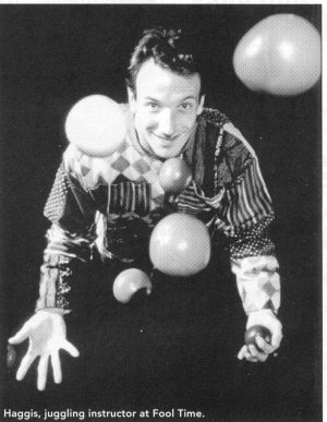 Haggis, juggling instructor at Fool Time.