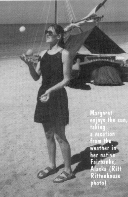 Margaret enjoys the sun, taking a vacation from the weather in her native Fairbanks, Alaska (Ritt Rittenhouse photo)