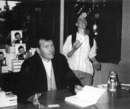 During an area book signing, JoAnn Swaim juggled five beanbags next to comedian/actor/author Paul Reiser.  Reiser, co-creator and star of the hit NBC show "Mad About You", has written two books, Couplehood and Babyhood.  The latter has sold two million copies!